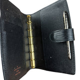Louis Vuitton Black Epi Agenda & Silver Pen
