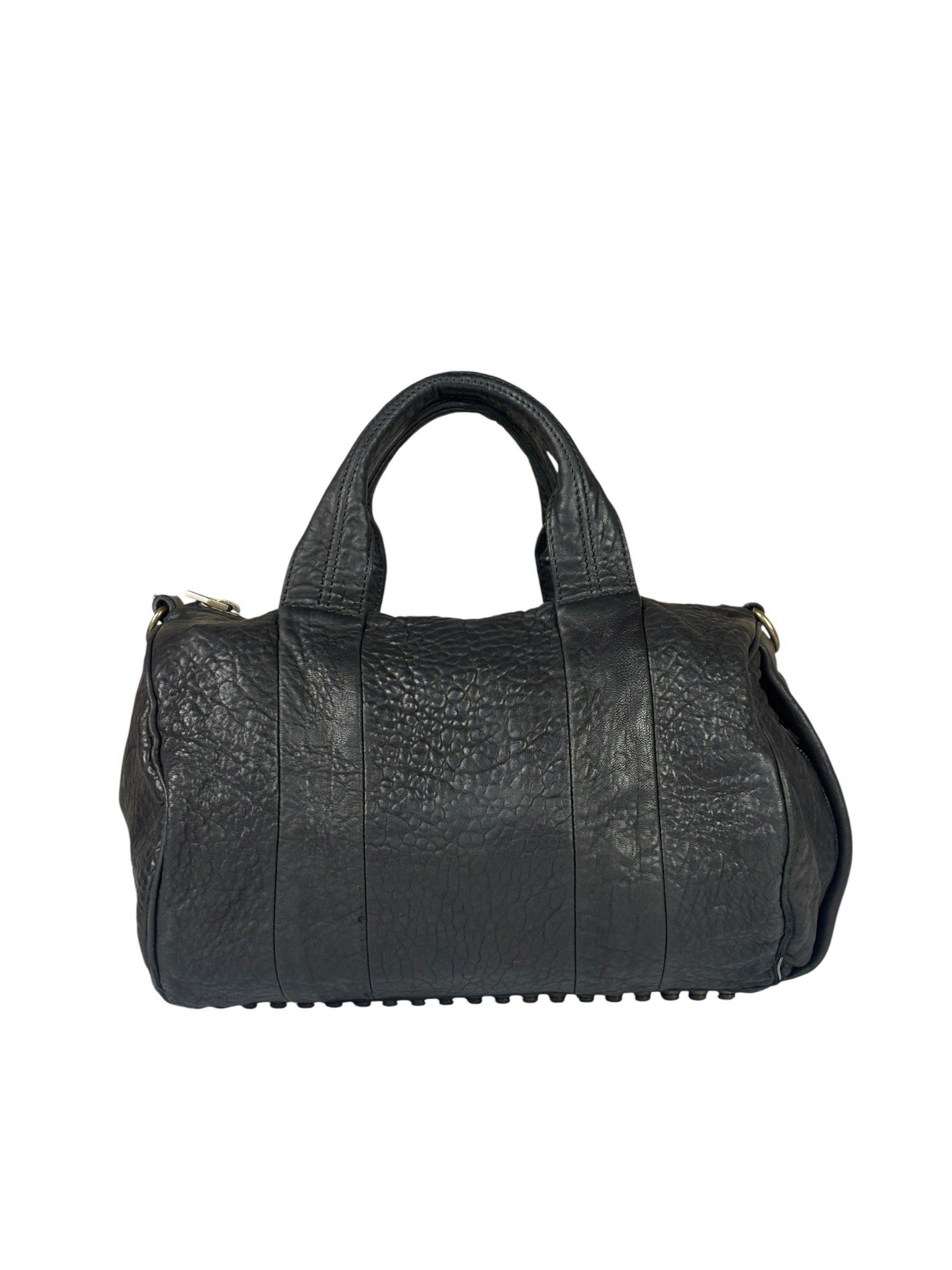 Alexander Wang Black Pebbled Leather Rocco Satchel
