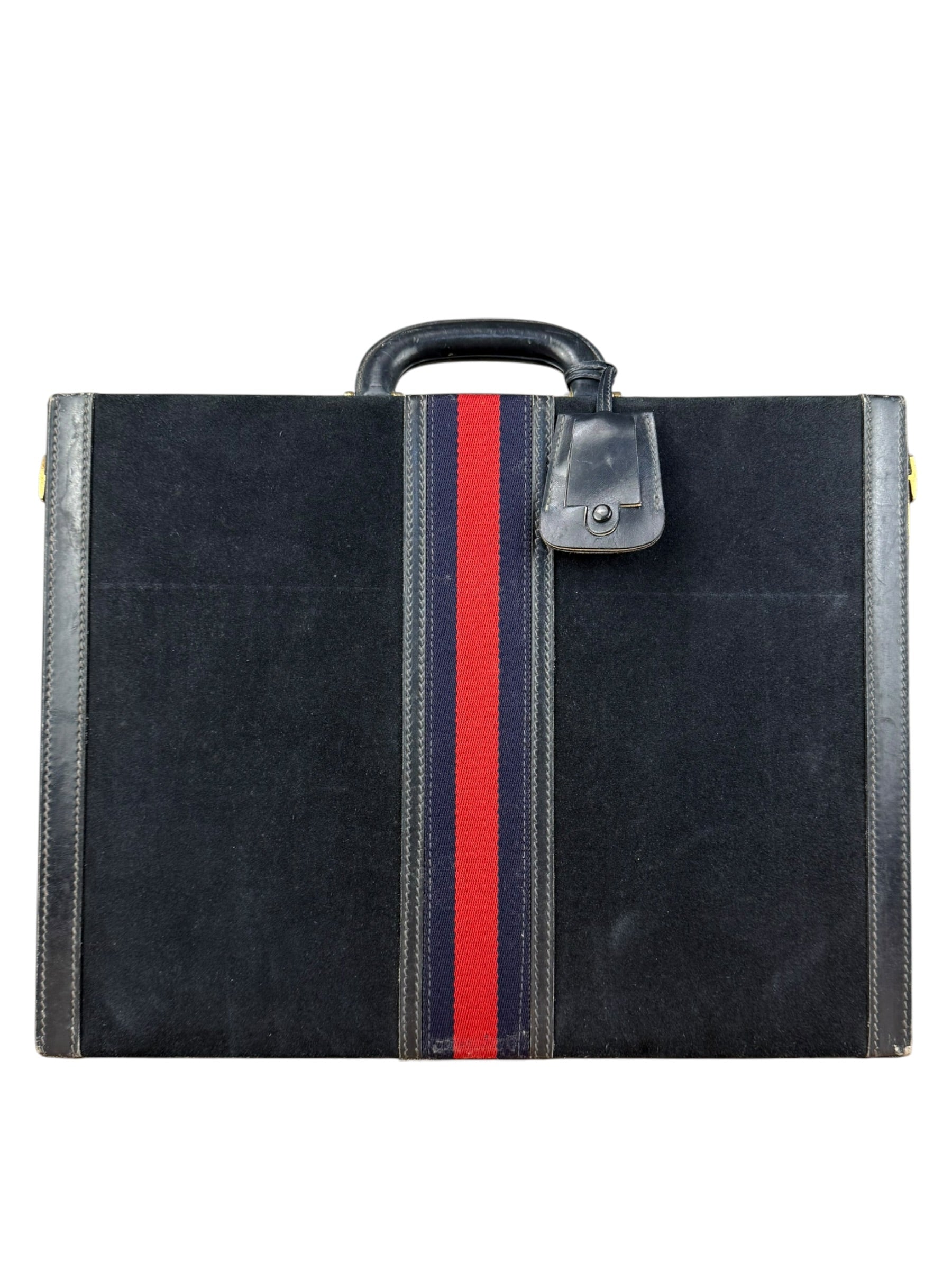 Gucci Navy Suede Vintage Briefcase