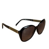 Fendi Round Sunglasses Striped Black