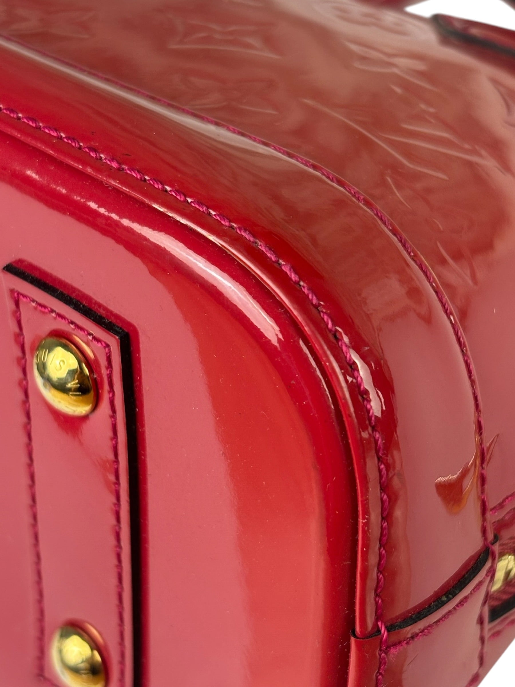 Louis Vuitton Red Vernis Alma BB Handbag