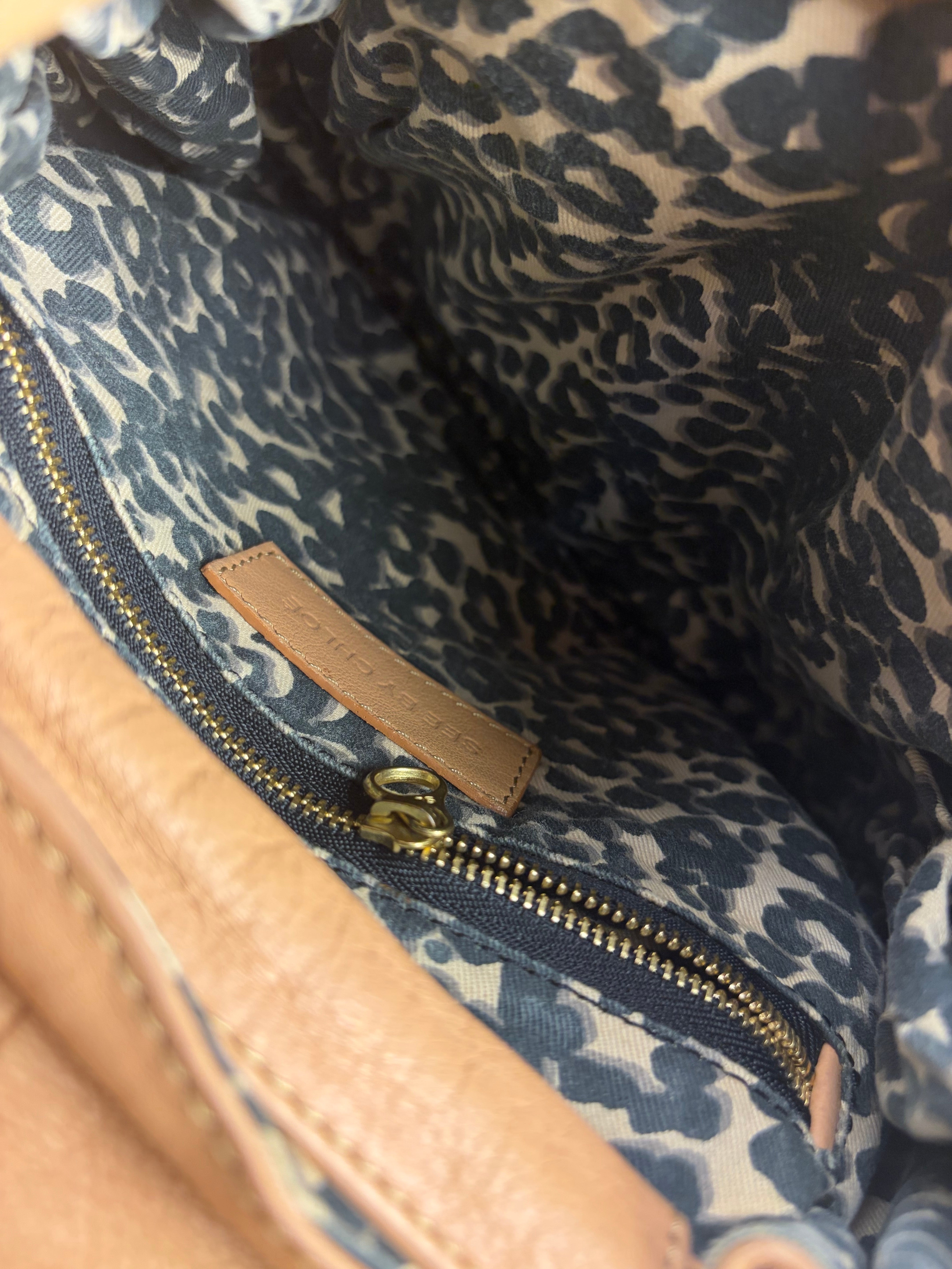 Chloe Orange Beige Calfskin See By Chloe Cherry Drawstring Saddle Crossbody Bag