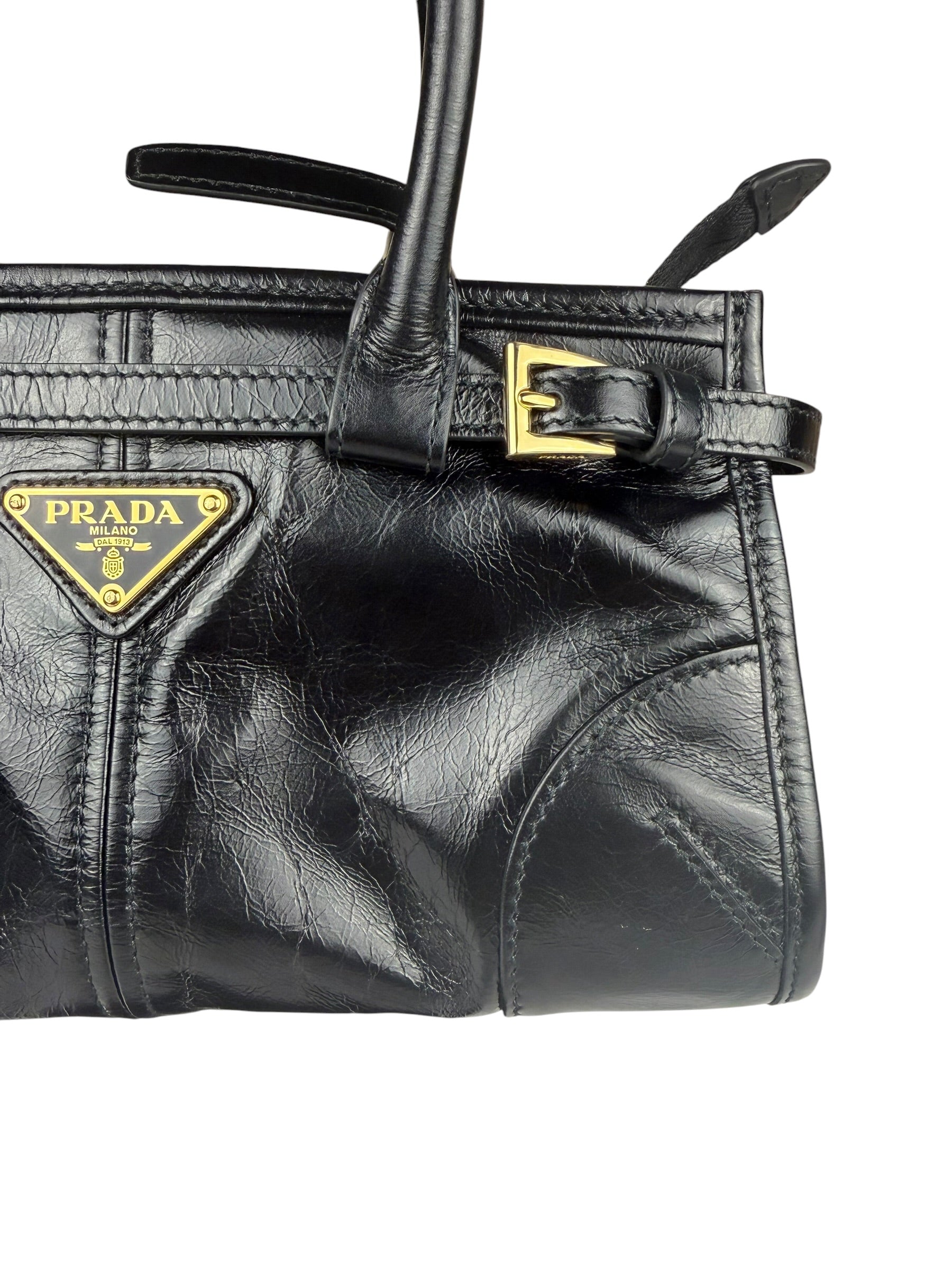 Prada Black Bonnie Calfskin Shoulder Bag