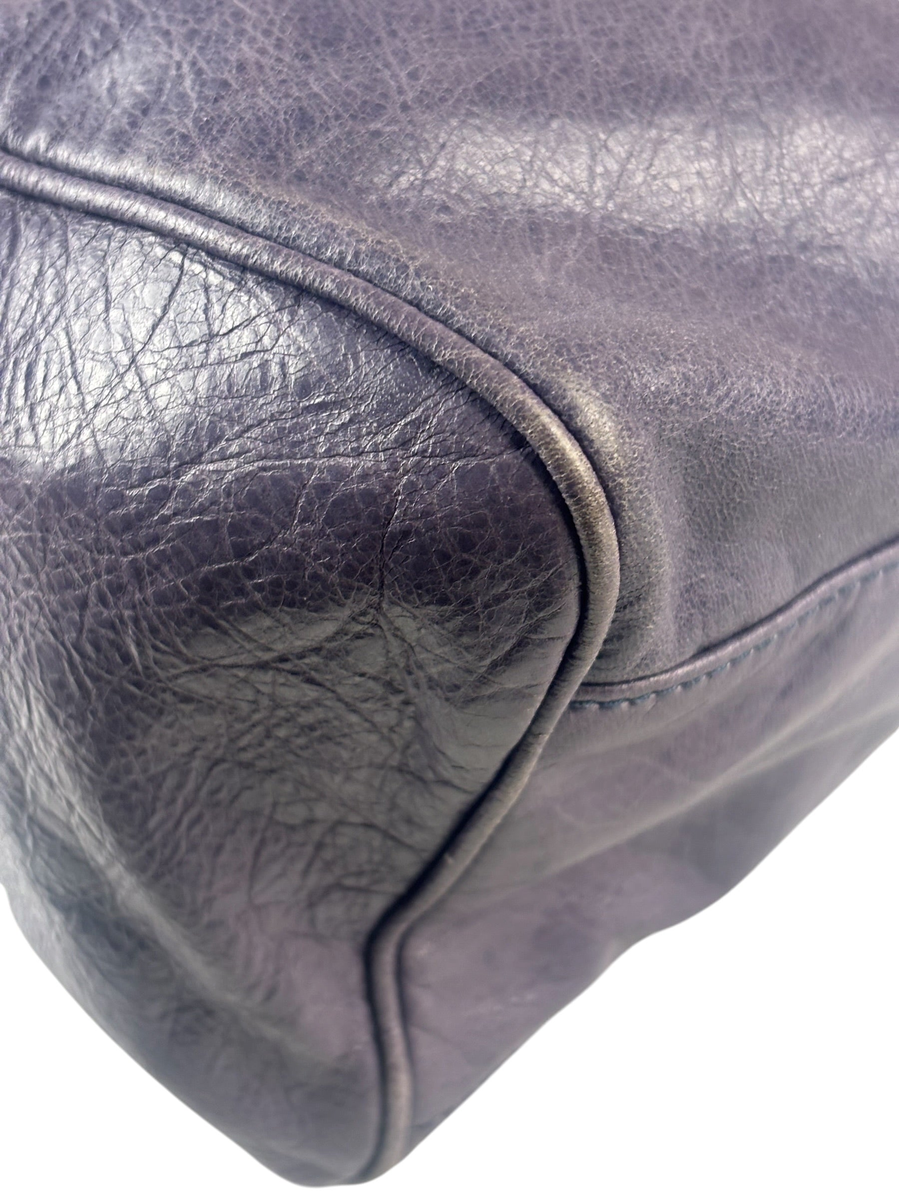 Balenciaga Purple Leather City Two-Way Bag