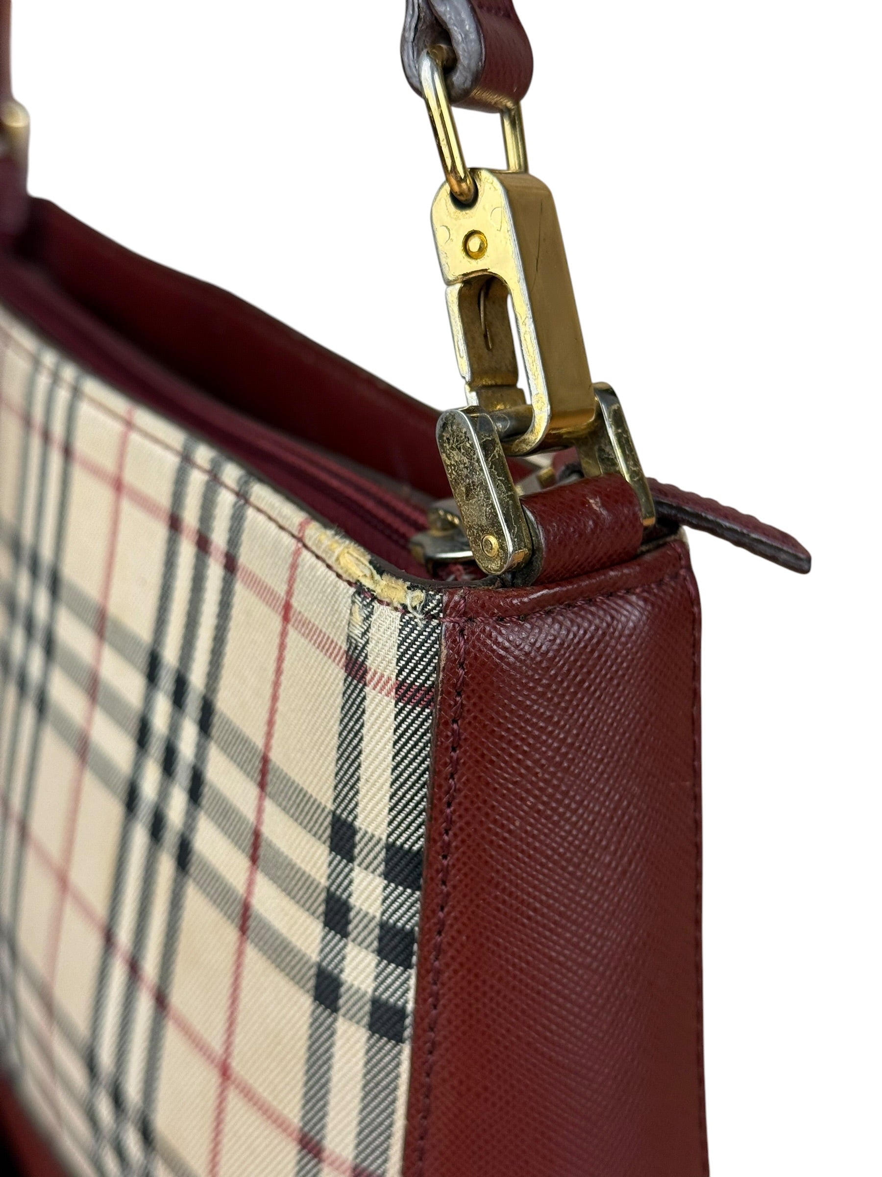 Burberry Vintage House Check Canvas/Leather Shoulder Bag