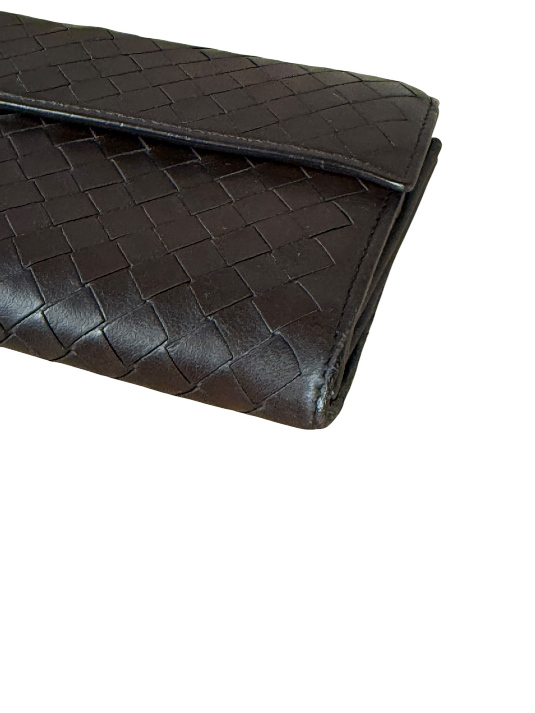 Bottega Veneta Vintage Brown Intrecciato Long Wallet