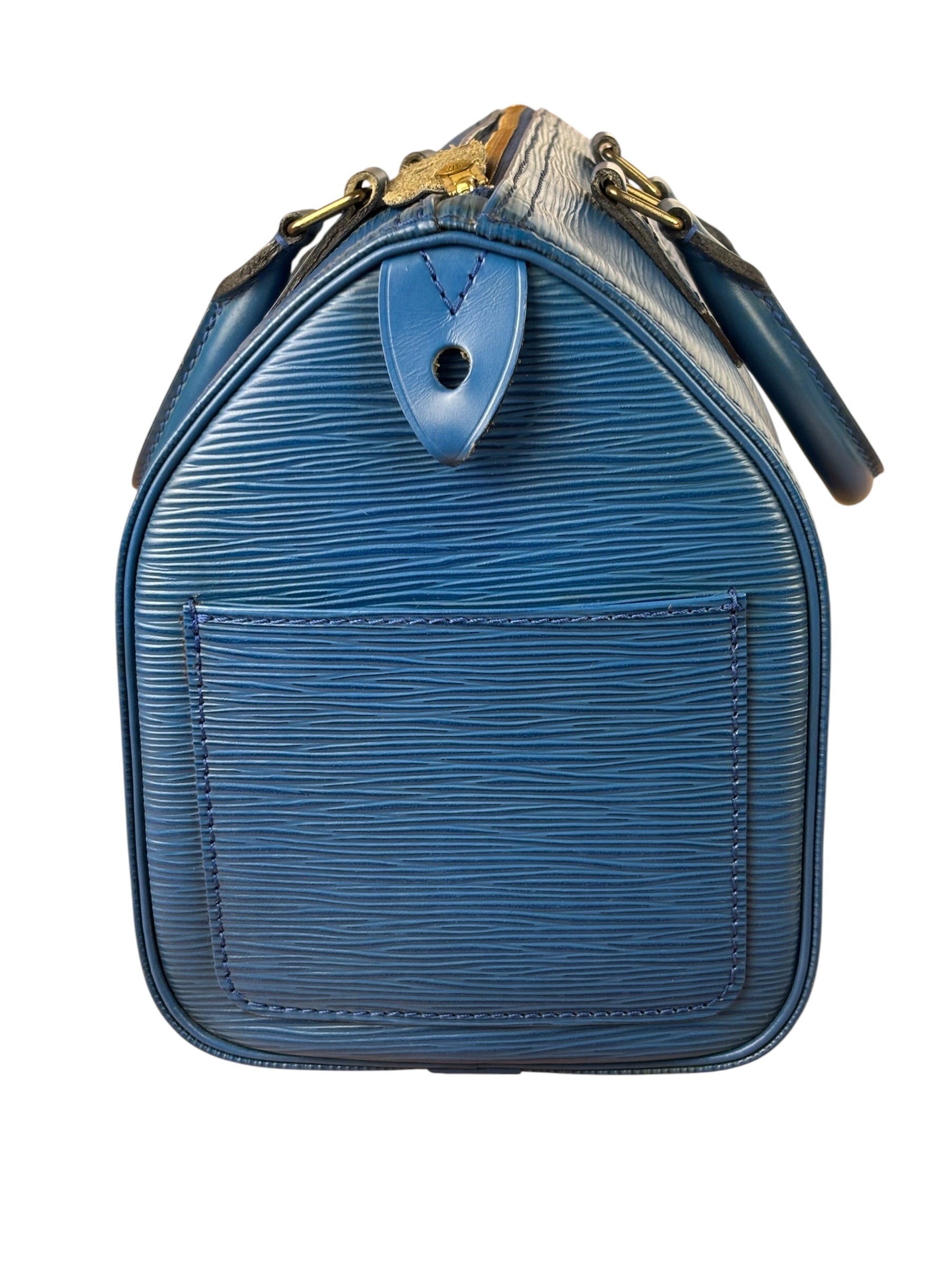 Louis Vuitton Blue Epi Leather Speed 25