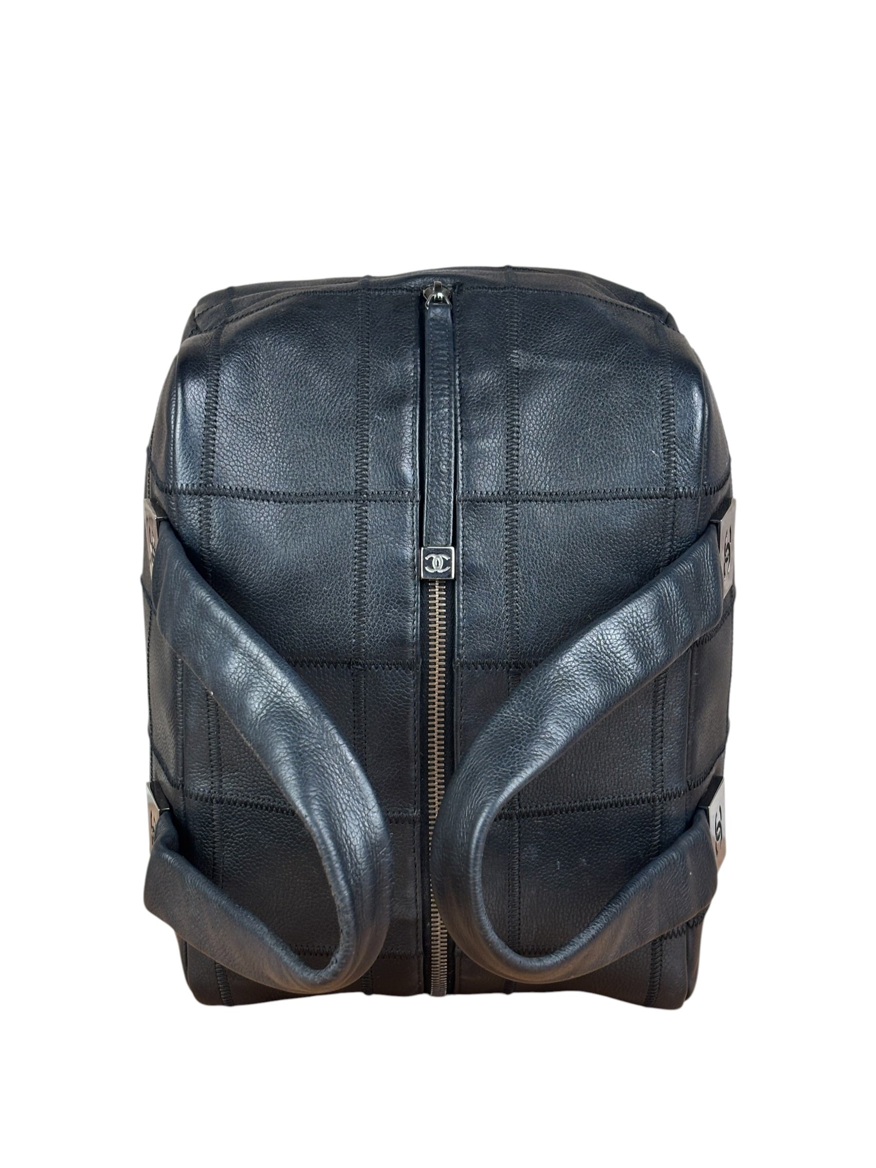 Chanel Black Chocolate Bar Bowling Hand Bag - 2003