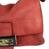 Fendi Red Leather Mamma Baguette Shoulder Bag