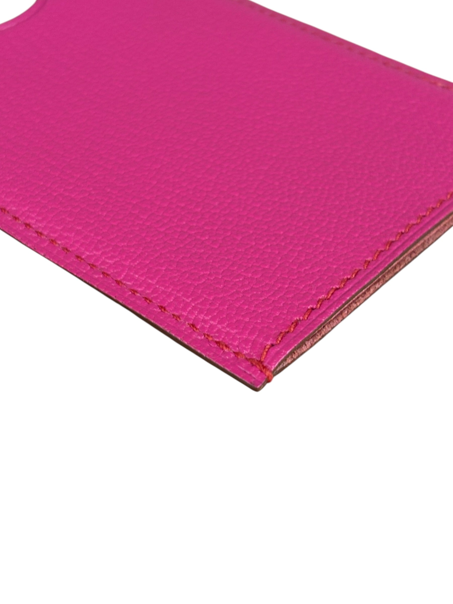 Hermes Pink Leather Card Holder