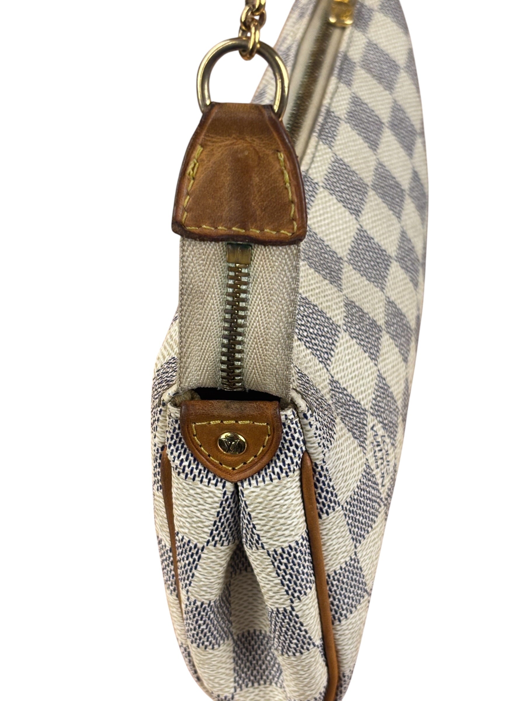 Louis Vuitton Damier Azur Eva Clutch Shoulder Bag