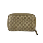 Gucci Metallic Gold Patent Leather GG Zippy Compressed Wallet