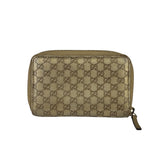 Gucci Metallic Gold Patent Leather GG Zippy Compressed Wallet