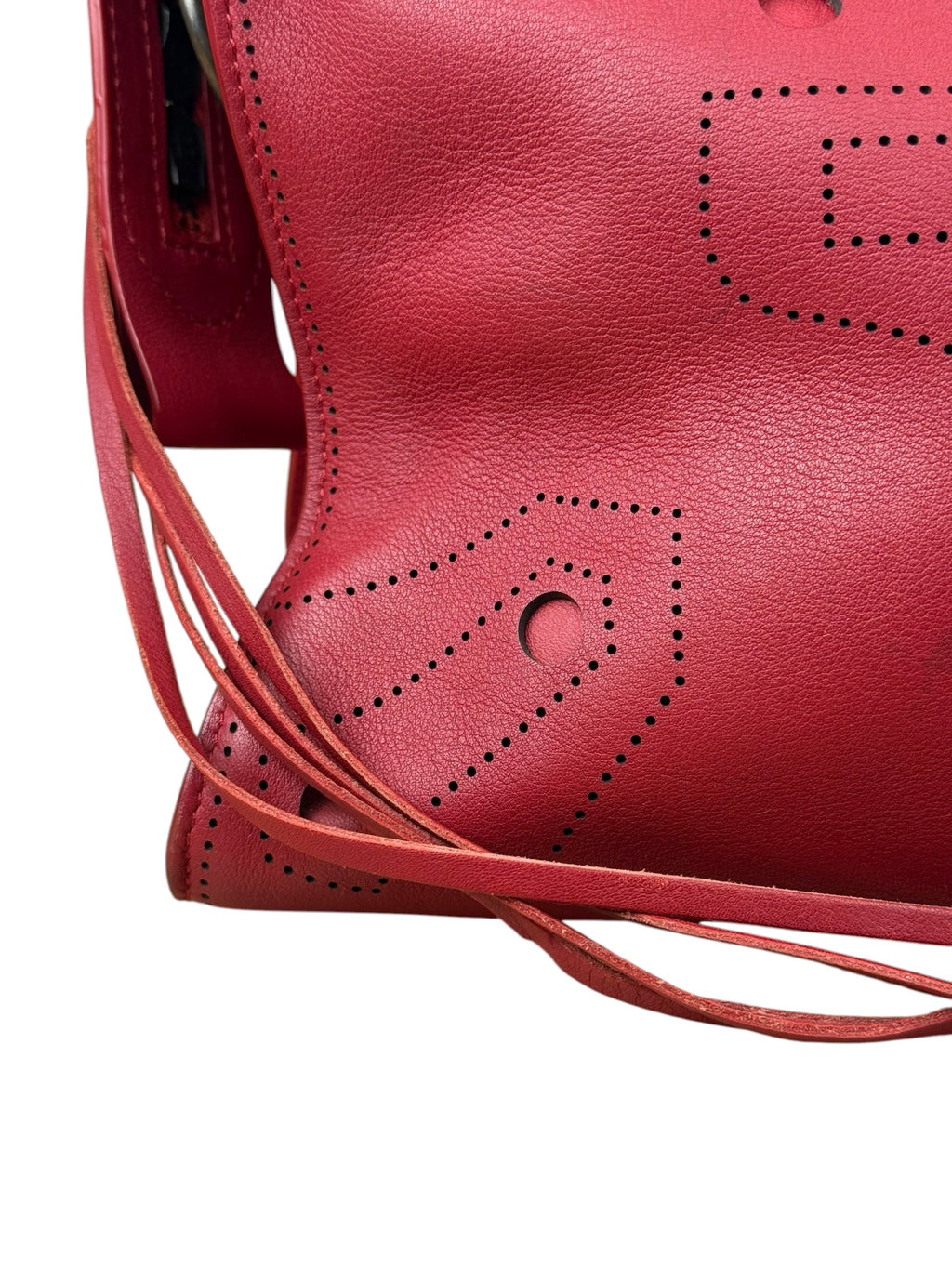 Balenciaga Red Leather Blackout City Two-Way Bag