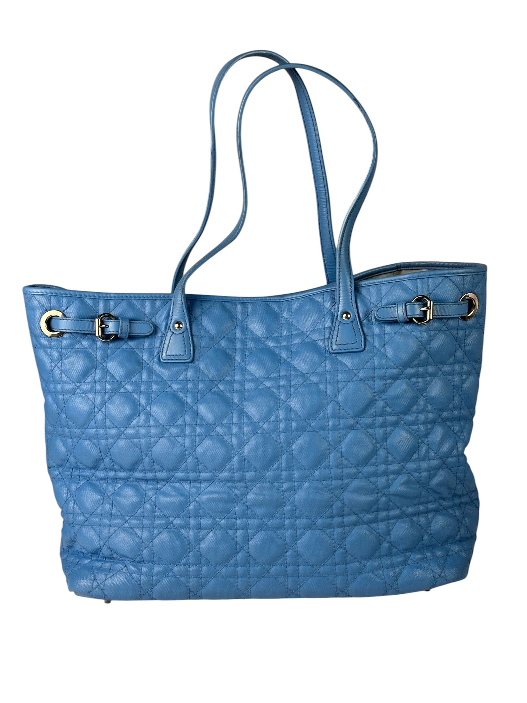 Christian Dior Blue Leather Panarea Tote
