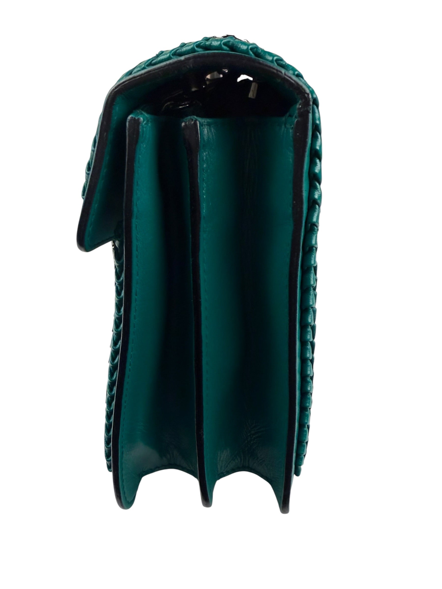 Bvlgari Green Leather Serpenti Forever Shoulder Bag