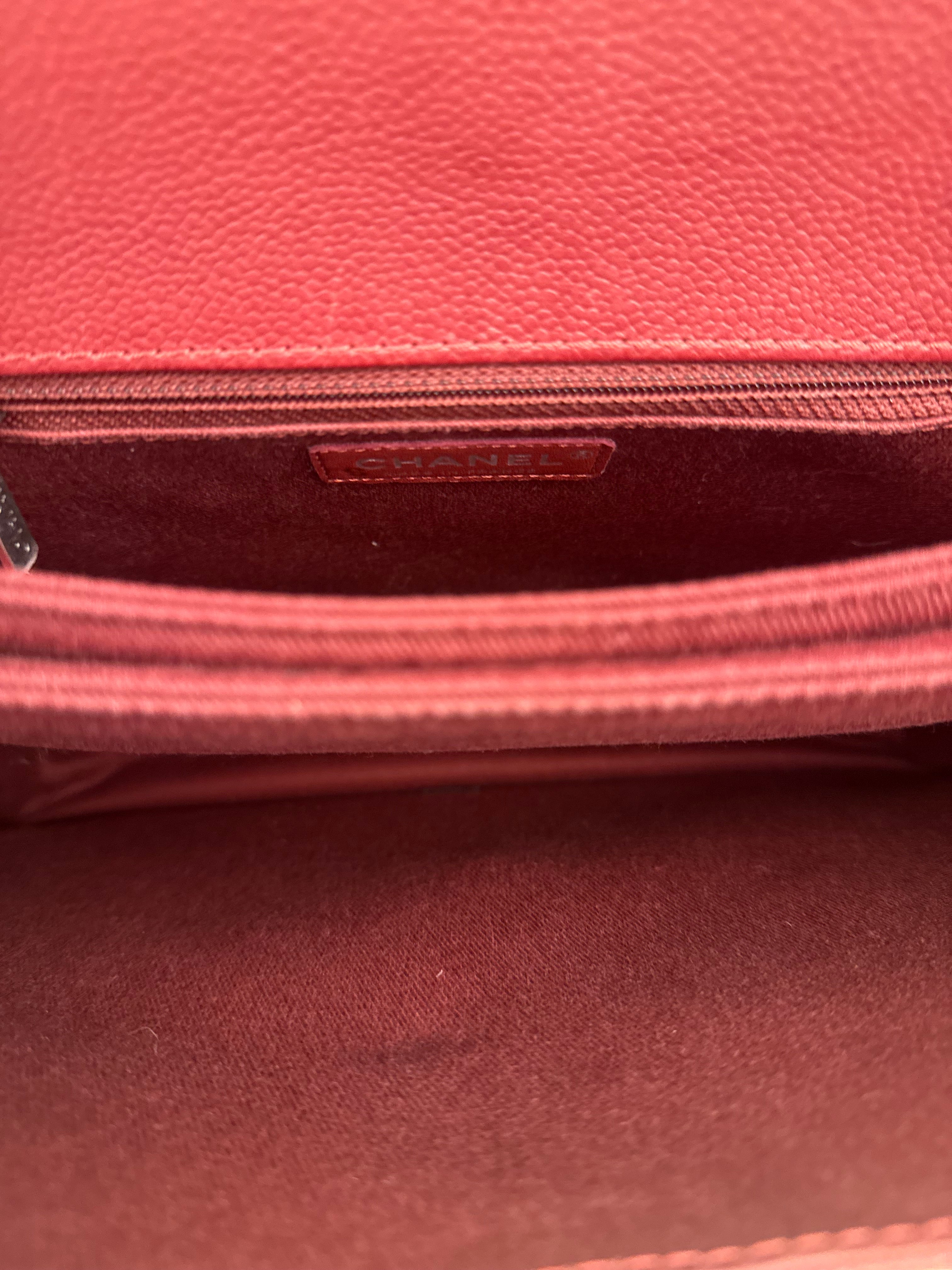 Chanel Red Caviar Leather Maxi Chain Flap Bag 2014
