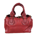 Chloe Red Leather Paddington Medium Satchel Two-Way Bag