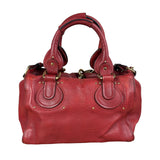 Chloe Red Leather Paddington Medium Satchel Two-Way Bag