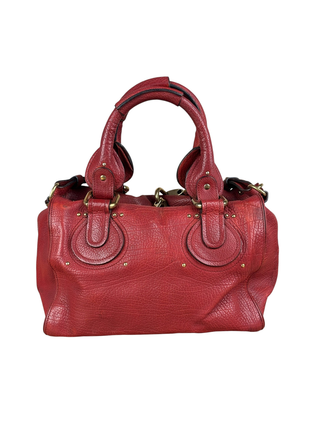 Chloe Red Leather Paddington Medium Satchel Two-Way Bag