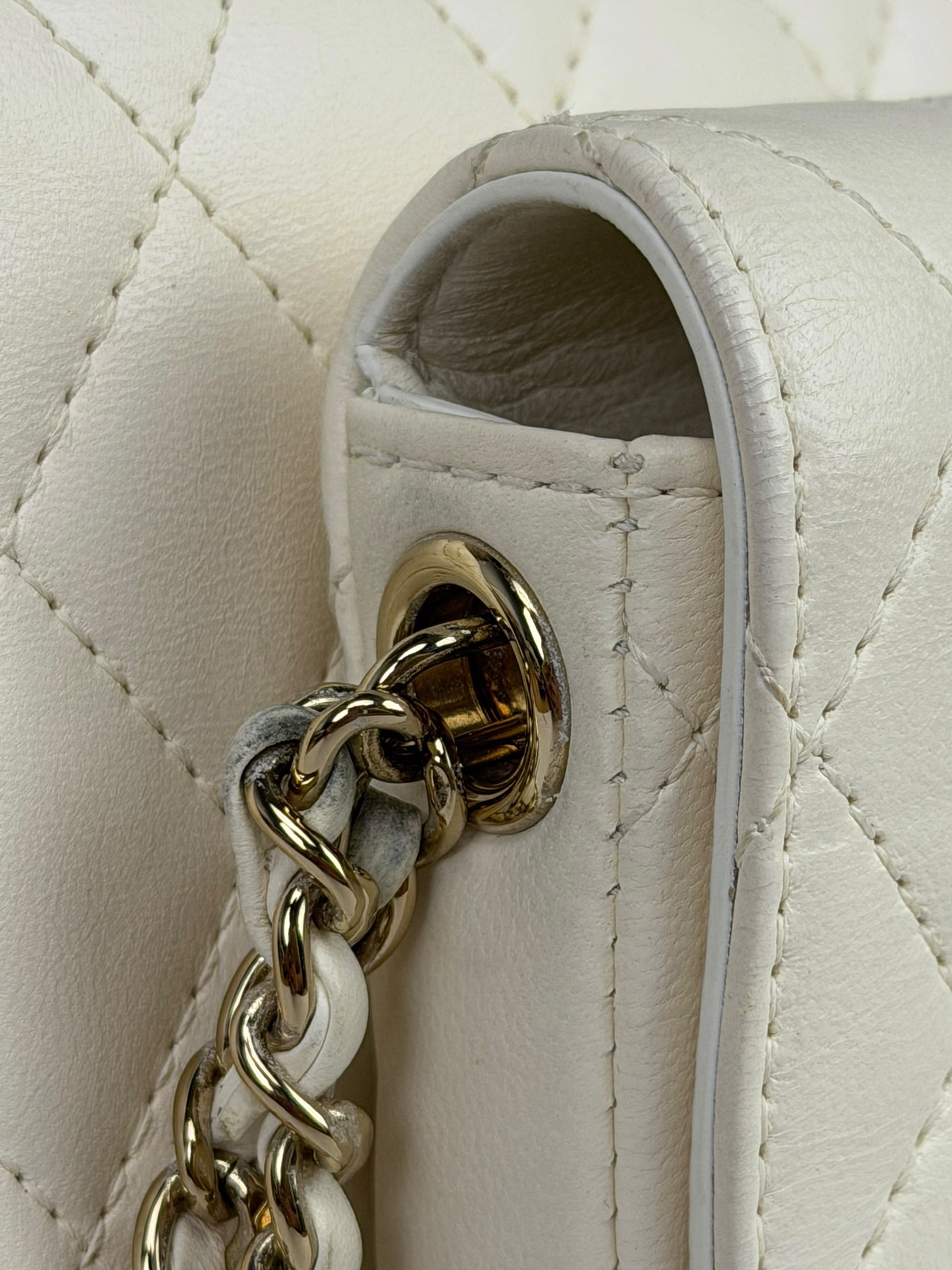 Chanel White Quilted Leather Side-Packs Dual Shoulder Bag 2019
