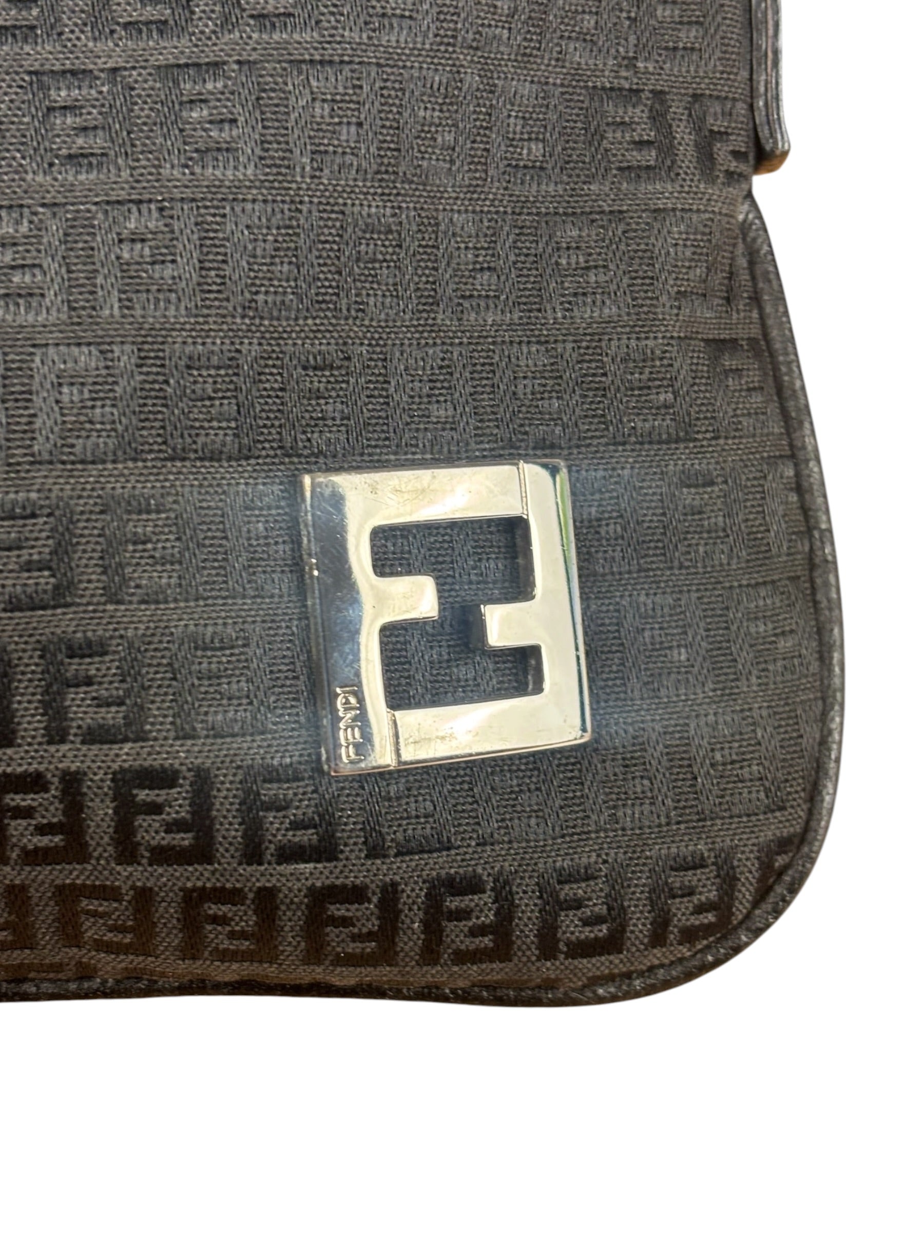 Fendi Vintage Black FF Print Pochette