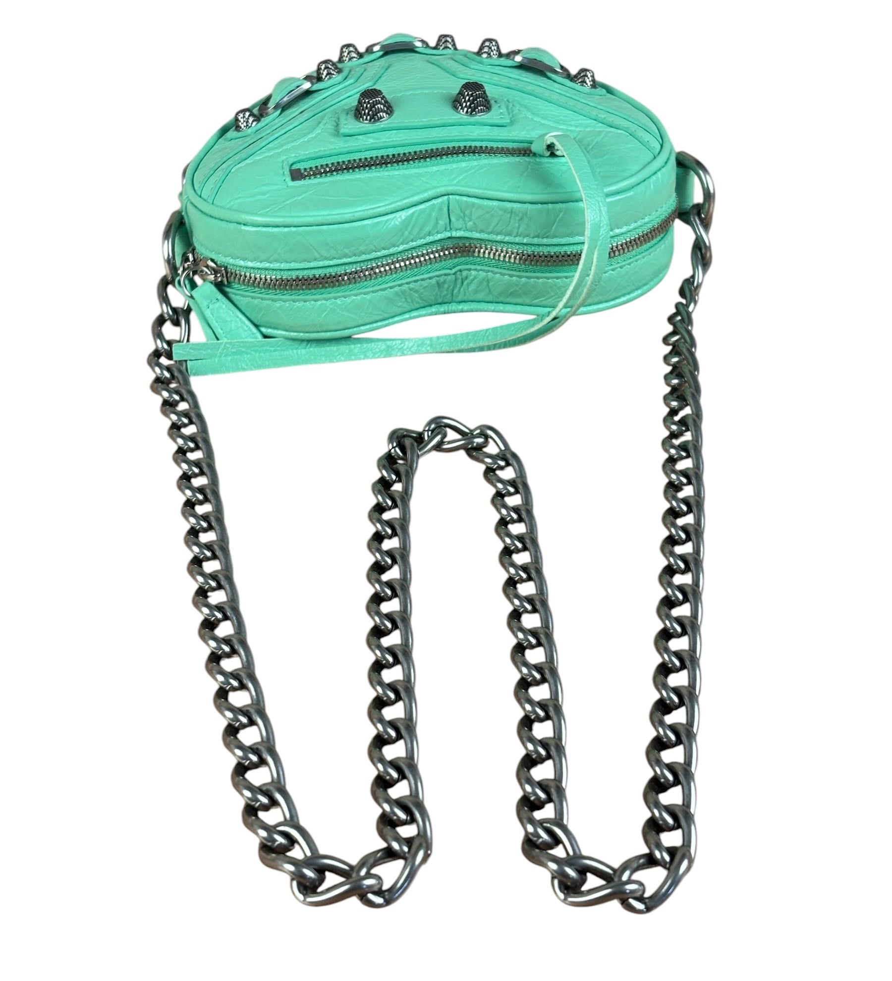 Balenciaga Green Le Cagole Heart Mini Bag