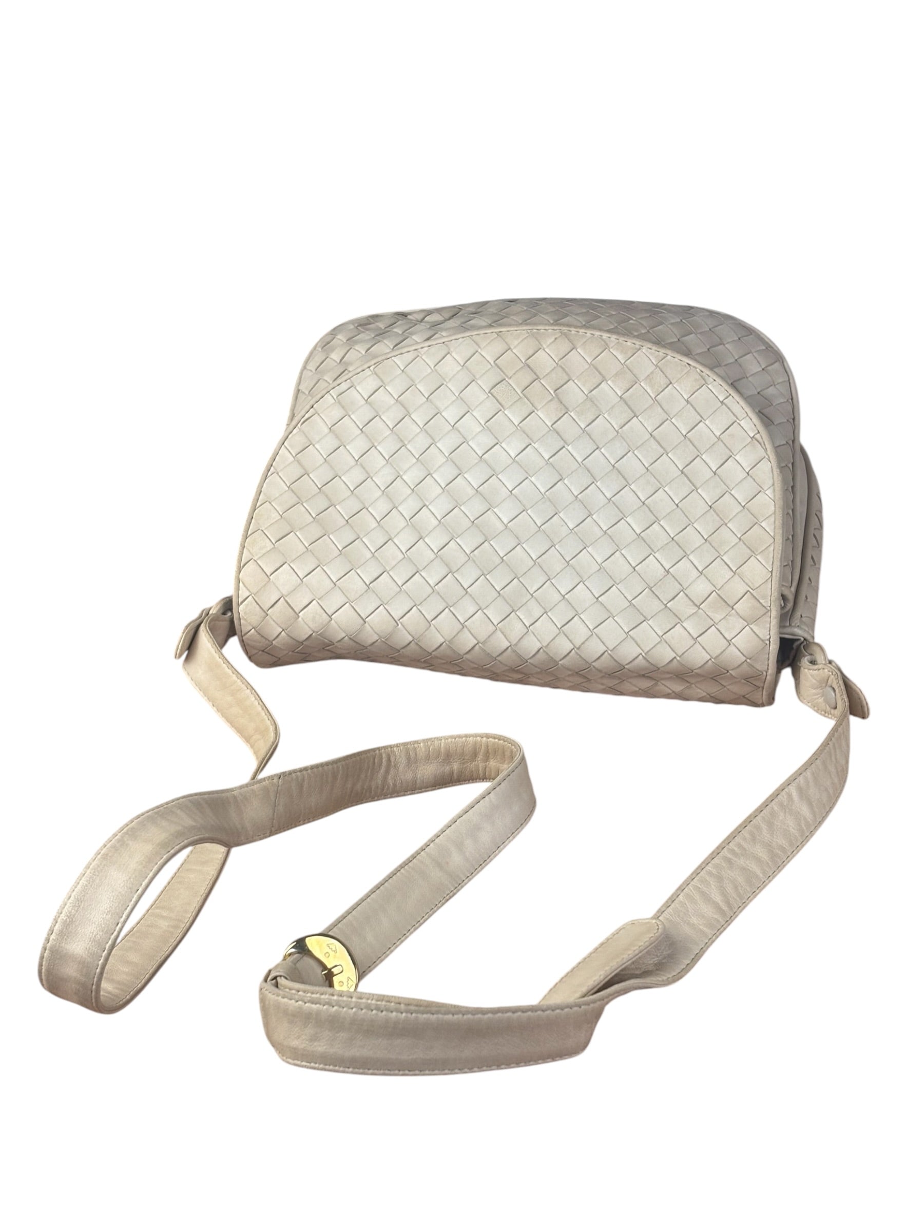 Bottega Veneta Vintage Beige Intrecciato Crossbody