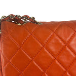 Chanel Orange Quilted Lambskin Flap Bag 2008
