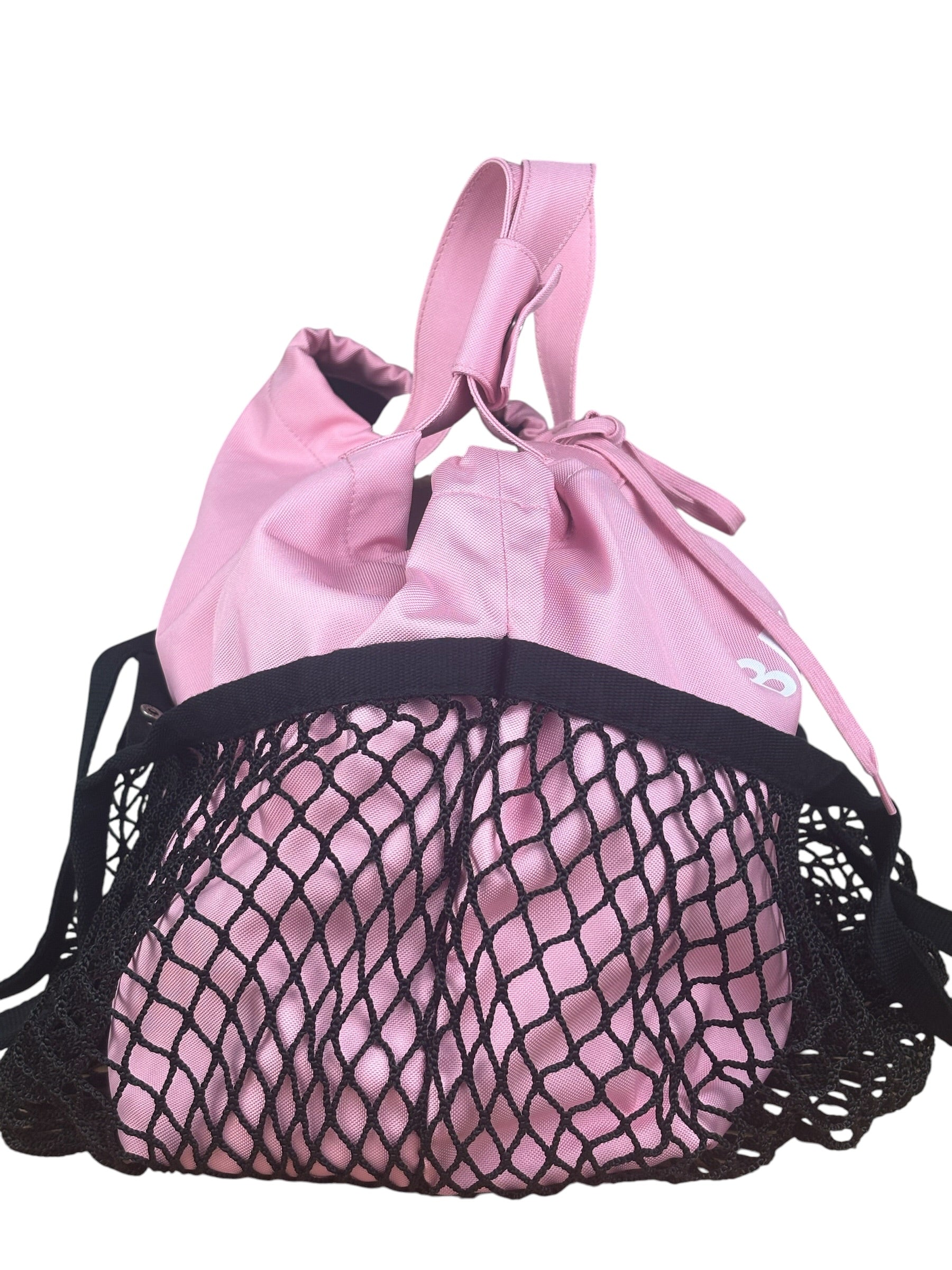 Balenciaga Pink/Black 24/7 Layered Mesh Tote Bag