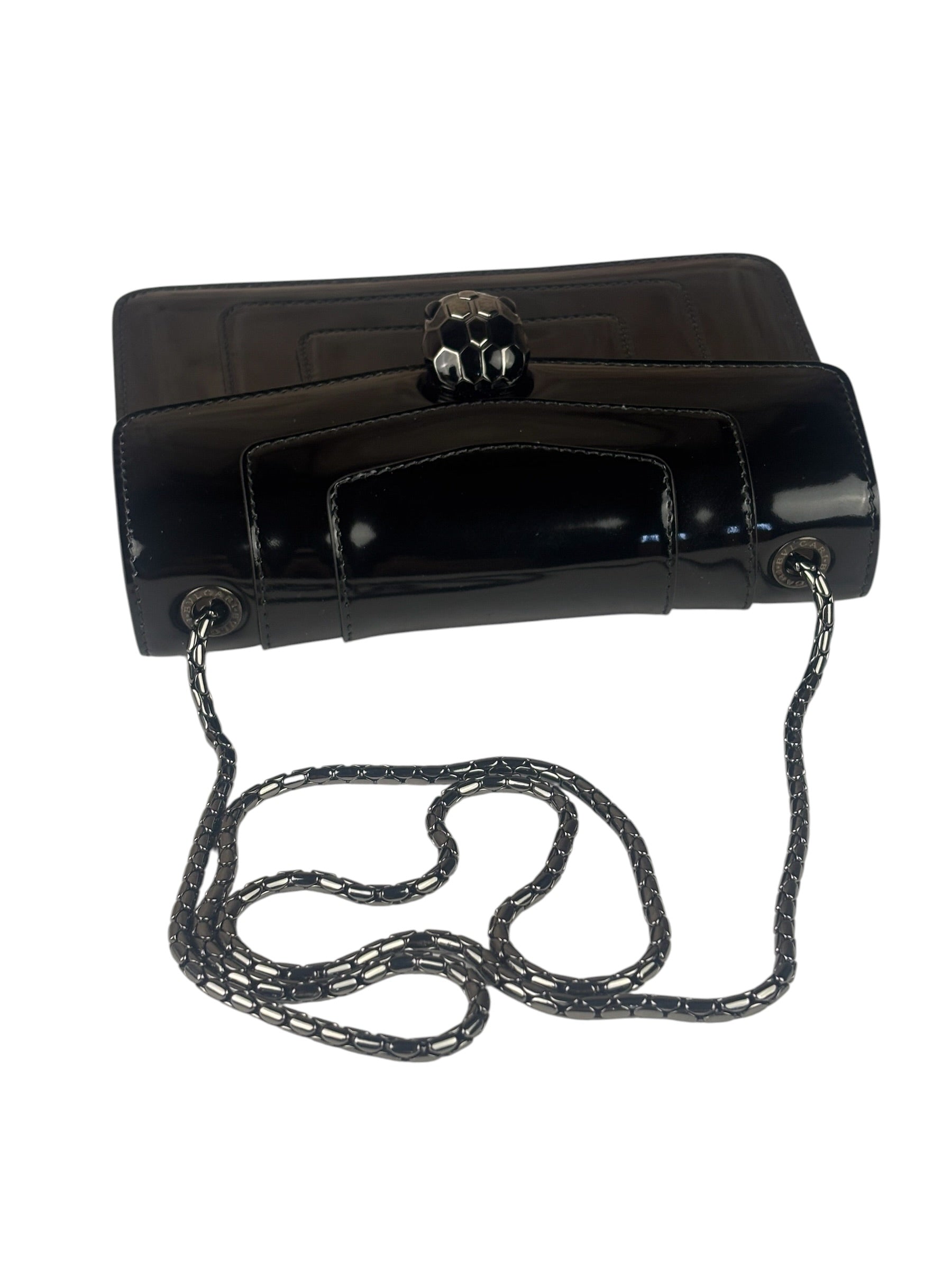 Bvlgari Black Patent Leather Small Serpenti Crossbody Bag