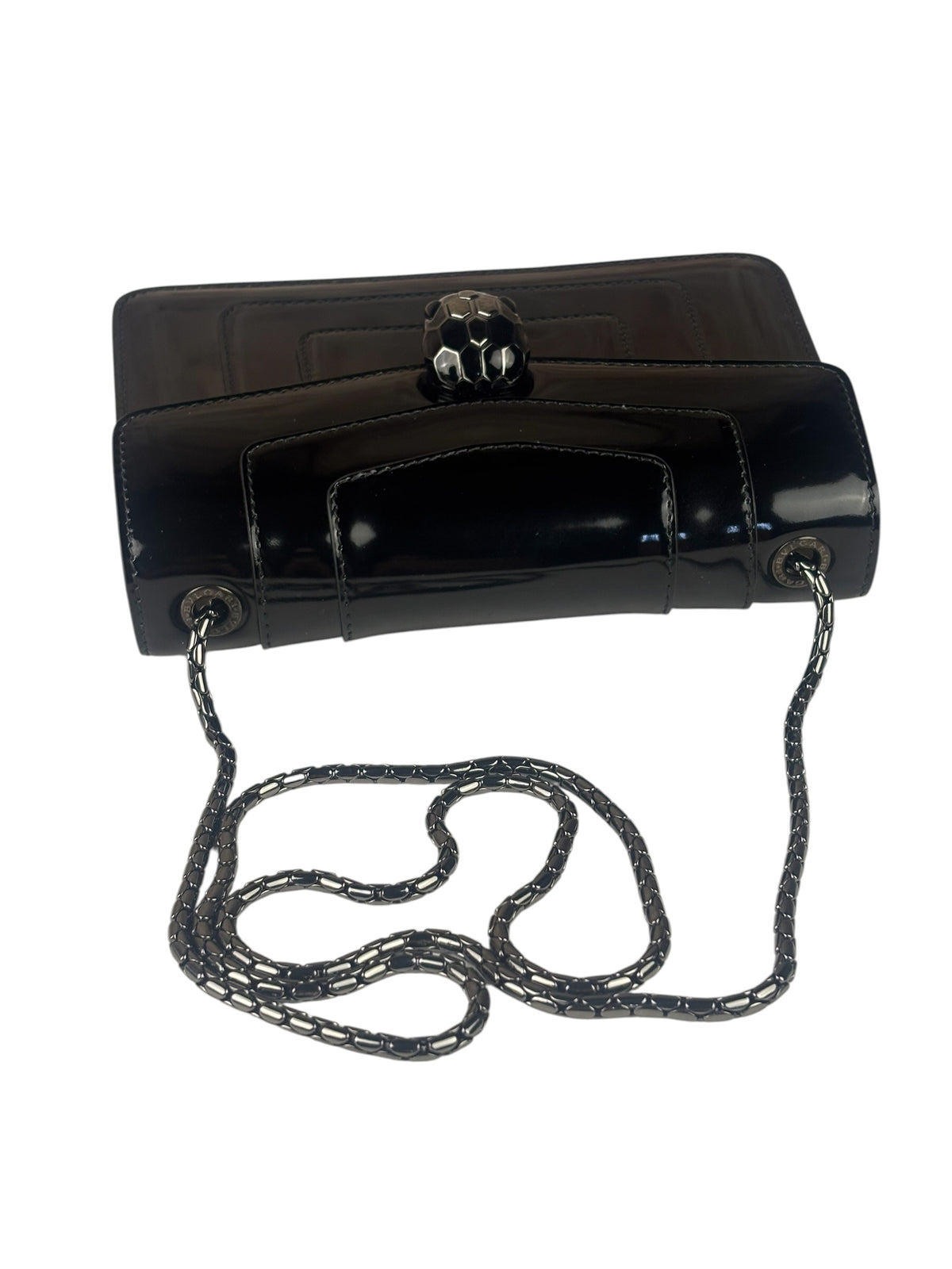 Bvlgari Black Patent Leather Small Serpenti Crossbody Bag