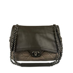 Chanel Bicolor Quilted Leather Chain Flap Bag 2011