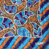 Givenchy Dark Multi Striped Shear Silk Scarf