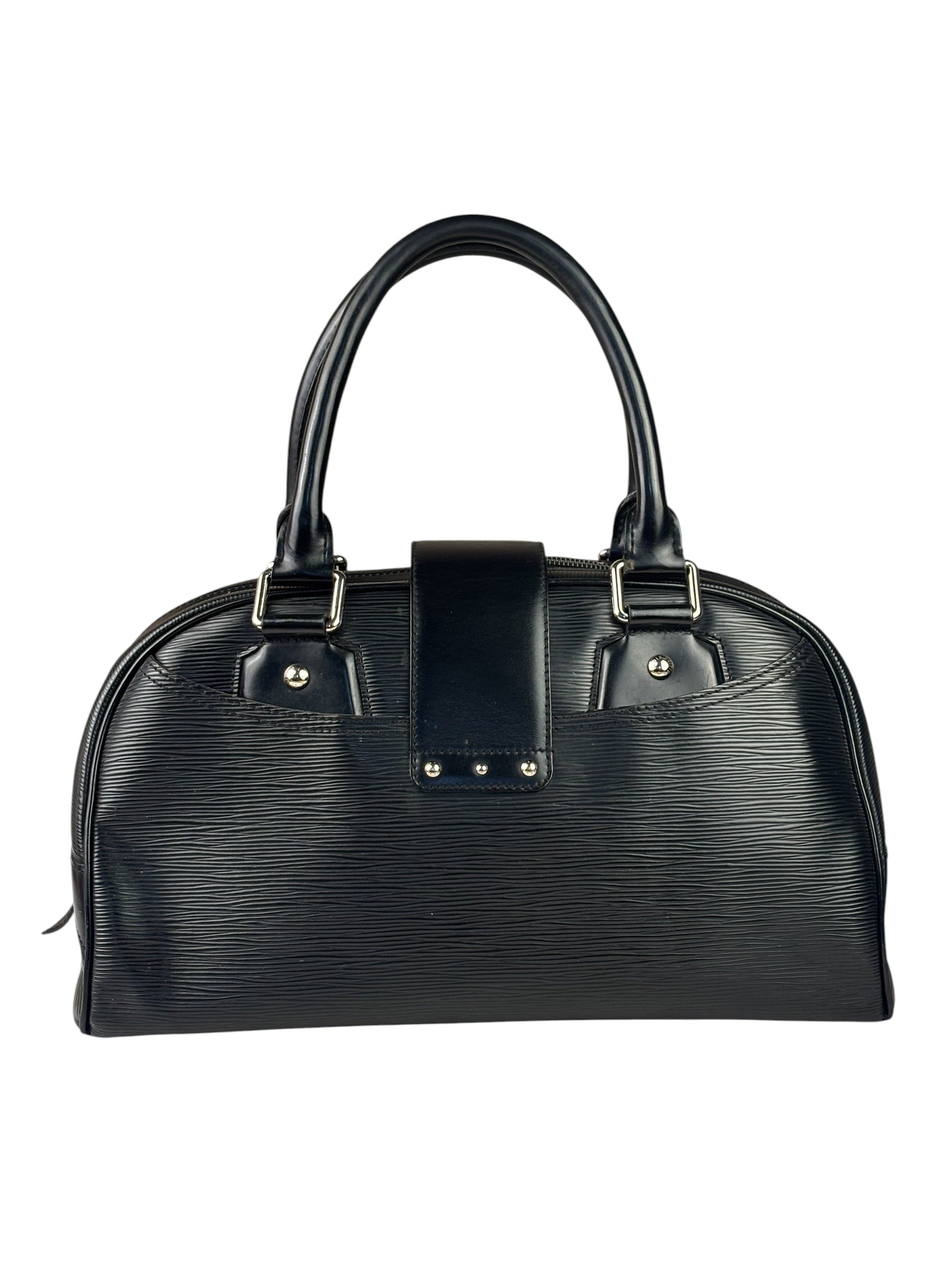 Louis Vuitton Black Epi Leather Montaigne Bowling Handbag