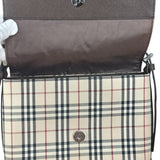 Burberry Vintage Leather Trim House Check Crossbody Flap Bag