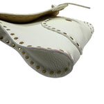 Celine White Grained Leather Studded Poultbot Shoulder Bag
