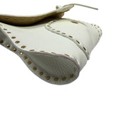 Celine White Grained Leather Studded Poultbot Shoulder Bag