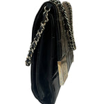 Chanel Black Patent Chocolate Bar Quilted Flap Shoulder Bag 2001