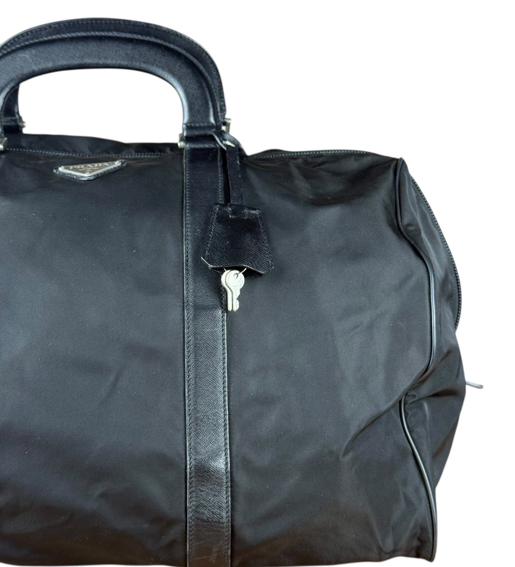 Prada Black Nylon Weekender Bag