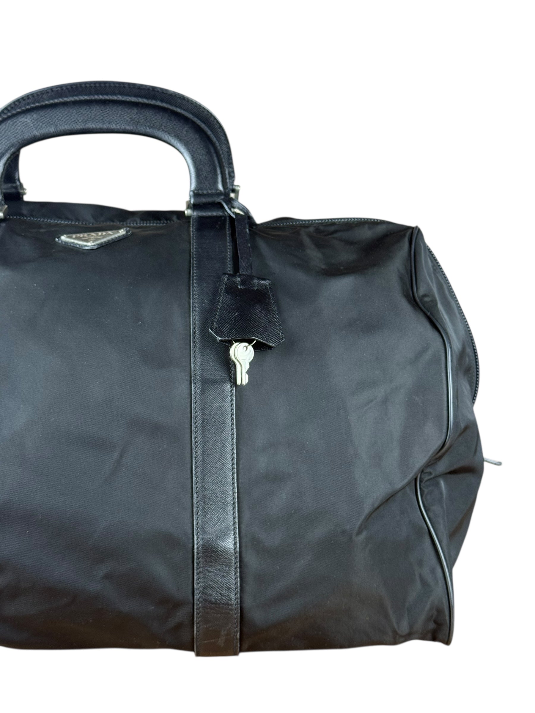 Prada Black Nylon Weekender Bag