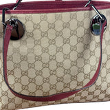 Gucci Vintage GG Canvas Pink Trim Shoulder Bag
