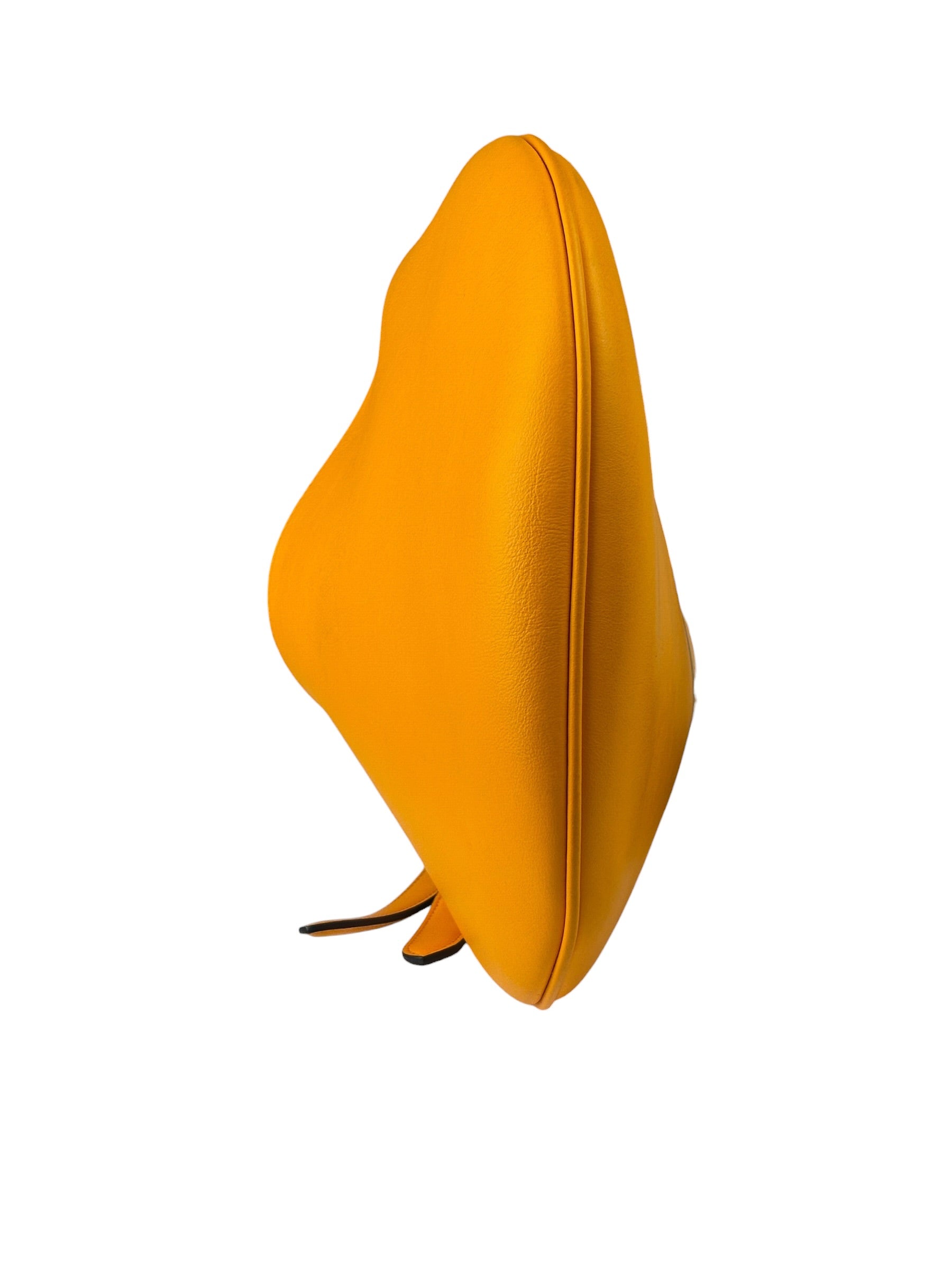 Fendi Orange Leather Small Croissant Hobo Bag