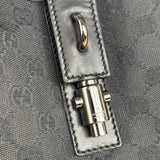 Gucci Vintage Leather Trim GG Canvas Jackie Piston Hobo Bag