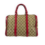 Gucci Beige/Red Leather GG Joy Boston Two-Way Bag