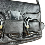 Fendi Black Patent Buckle Leather Shoulder Bag