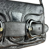 Fendi Black Patent Buckle Leather Shoulder Bag