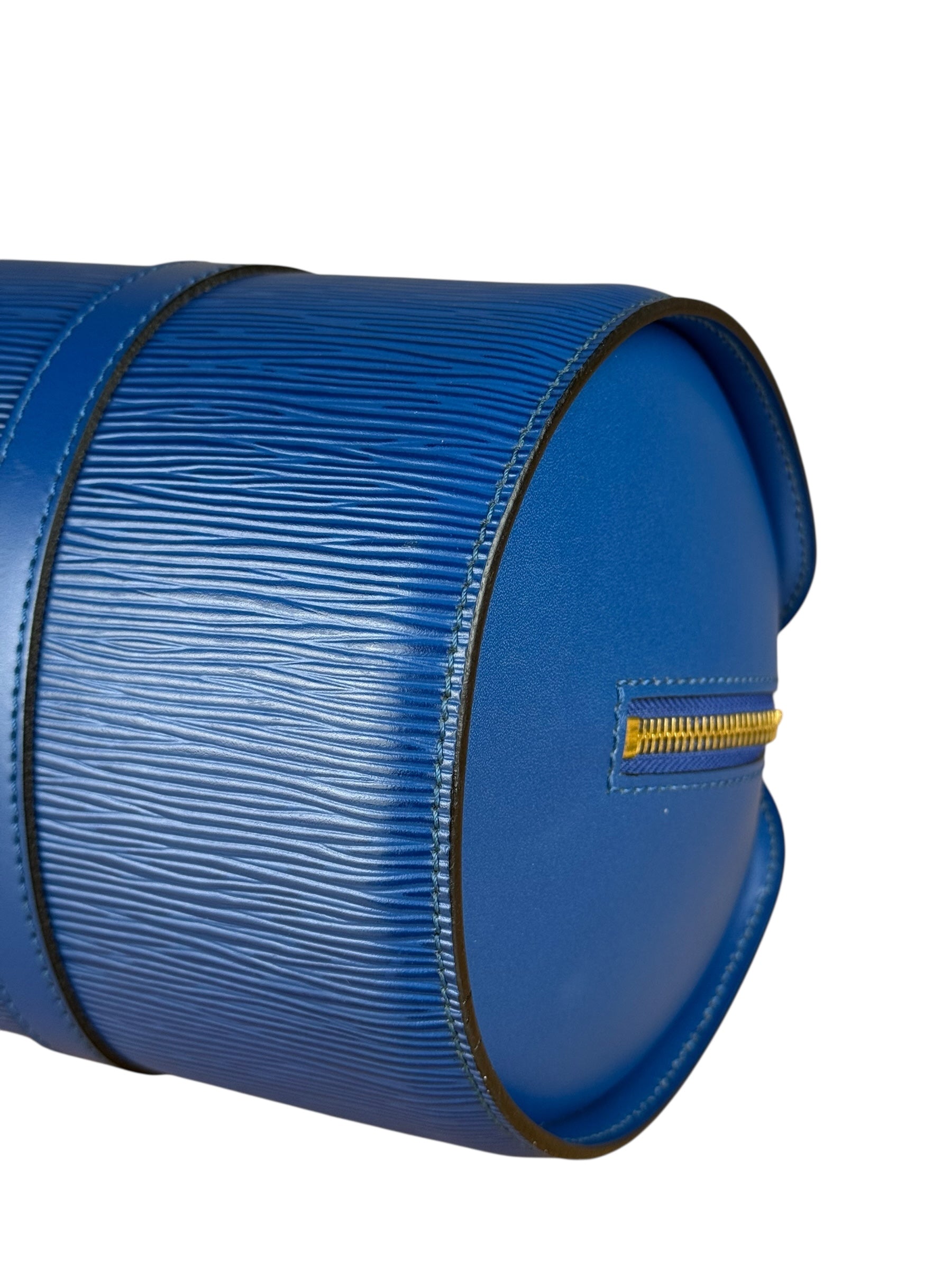 Louis Vuitton Blue Epi Soufflot Handbag