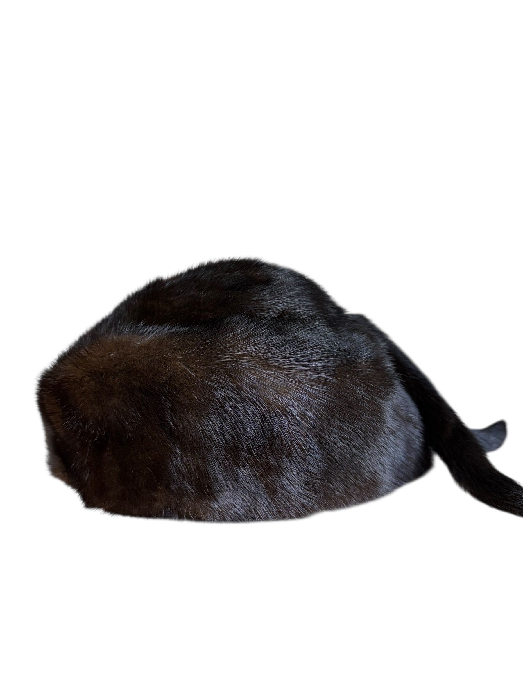 Vintage Dark Fur Tailed Hat