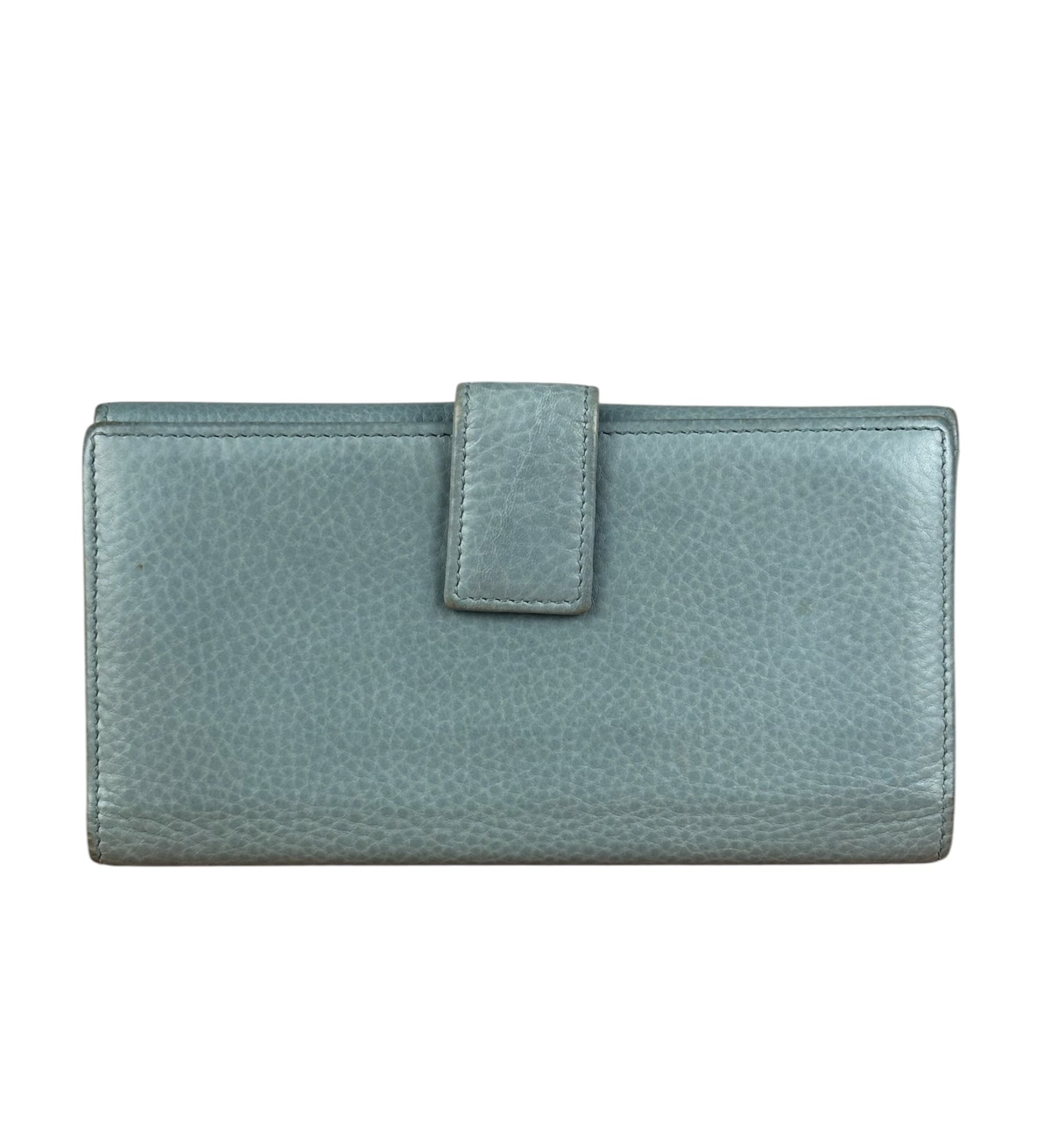 Gucci Light Blue GG Embellished Leather Long Wallet